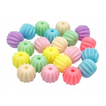 MégaCréa DIY - Perles rondes striées pastel 1 cm 40 g