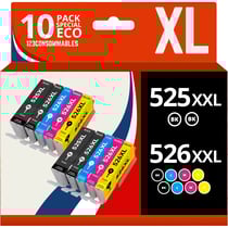 123CONSOMMABLES - PGI525 CLI526 - Cartouches d'encre compatible avec Canon 525 526 pour PIXMA MG5150 MG5350 MG6150 IX6550 MX715 MX885 MX895 IP4850 IP4950 IP6550 (4 Noir / 2 Cyan / 2 Magenta / 2 Jaune) - 123CONSOMMABLES