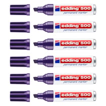 Lot de 6 marqueurs permanent 2-7 mm - EDDING - Violet - Pointe biseautée - Corps Aluminium