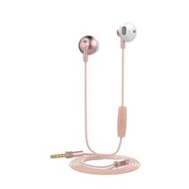 Muvit Kit Piéton Stéréo Jack 3.5mm Semi-intra avec Microphone et Commandes Intégrées Dorée