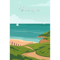 Tableau sur toile illustration Bretagne 30x45 cm