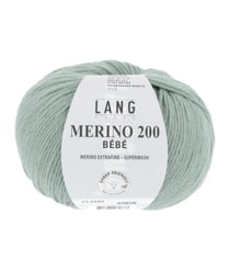 Pelote de laine à tricoter pour layette MERINO 200 BEBE - Lang Yarns 392 Bleu