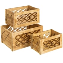 Lot de 3 boites de rangement en bois