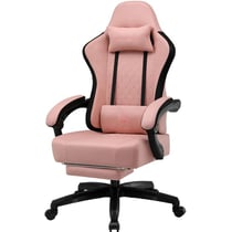 Chaise de gaming ergonomique GTPLAYER Papillon - Tissu - LR002-OB - Noir rose - 50 x 54 x 135 cm