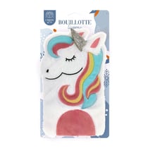 Bouillotte enfant licorne en fourrure blanche