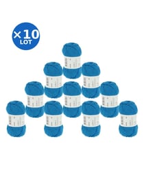 Lot de 10 pelotes QUATTRO de Lang Yarns – 500 g de coton mercerisé 110 Bleu