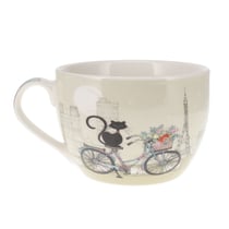 Bol en porcelaine chat à vélo Paris 500 ml