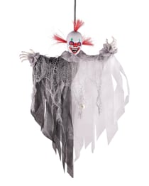 Automate Clown de l'horreur à suspendre - animé, sonore, lumineux - 60cm