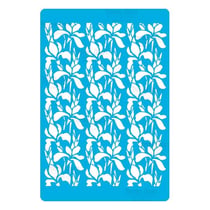 Pochoir plastique souple réutilisable 18,5 x 14,5 cm Fabrika Decoru FLEUR IRIS 295