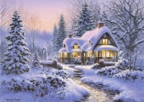 Puzzle 500 pièces - Winter's Blanket Wouldbie Cottage - Bluebird Puzzle