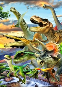 Puzzle 1000 pièces - Dino Sunset - Bluebird Puzzle