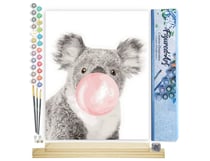 Peinture par Numéro Figured'Art - koala et Chewing gum - Kit de Loisir Créatif DIY Numéro d'Art Complet - 40x50cm toile roulée + châssis en bois à monter