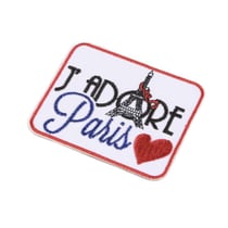 Ecusson thermocollant Paris j'adore paris 5cm x 6cm