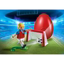 Playmobil sportifs 4947 oeuf joueur de football avec cage au but