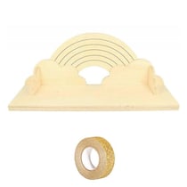 Etagère bois Arc-en-ciel 40 cm + masking tape doré à paillettes 5 m