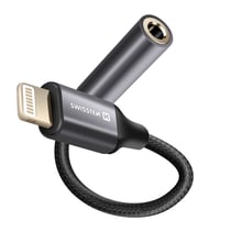 Swissten Adaptateur Audio Lightning vers Jack 3.5 mm p. iPhone Noir