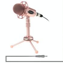 Microphone Professionnel Pour Jeu Avec Trépied Compatible PC Et Mac Noir Rose YONIS