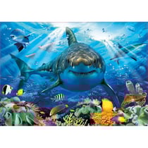 Puzzle grand requin blanc et le monde sous marin 500 pieces - collection animaux de la mer - educa - 18478