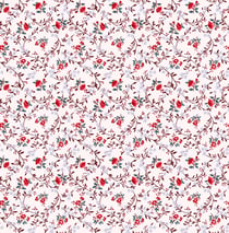 Tissu Coton imprimé Fleuris Afonso sur fond Rose pâle