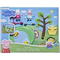 Le pique-nique de peppa + 9 accessoires + 2 figurines : peppa le cochon et papa pig - hasbro - f2516
