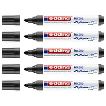 Lot de 5 marqueurs textiles permanents - EDDING - Pointe ronde 2-3 mm - Noir