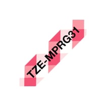 Tape lamined White red 12 m - P-Touch