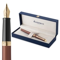 Waterman Stylo plume Hémisphère | L'édition discrète | Rouge Cuivre | plume fine en acier inoxydable | Encre bleue | Coffret cadeau