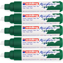 Lot de 5 marqueurs peinture acrylique - EDDING - Pointe biseautée 5-10 mm - Vert mousse