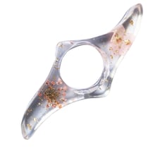 Bague de lecture en résine transparente-motif floral rose