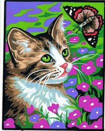 Kit canevas Chat 20x25cm