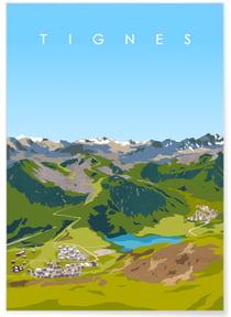Affiche ville Tignes | A3 : 29,7x42cm