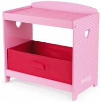 Table a langer mademoiselle en bois avec matelas et tiroir - accessoire poupee - janod