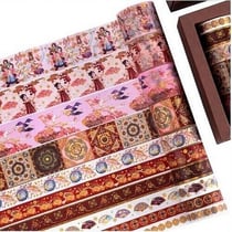 10 Rubans adhésifs washi tape collage décoration assorties avec dorure ASIE 8880