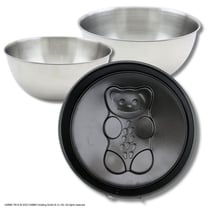 Set pâtisserie avec moule à manqué 26 cm à charnière motif ourson, 2 bols à mixer et spatule Zenker