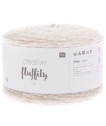 Coton à tricoter Creative FLUFFILY - 150 GR - Rico Design 01 Ecru