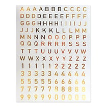 Stickers chiffres et alphabet transparents dorés 137 pièces