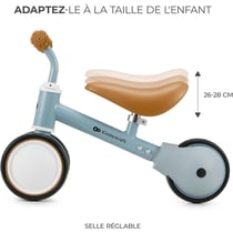 Vélo Draisienne CUTIE Bleu 3-en-1 pour Enfants - Tricycle, Trotteur et Draisienne