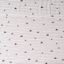 Tissu Jersey stretch camions Marceau sur fond Blanc