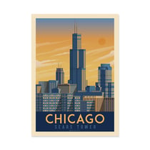 Affiche 30x40 cm - Chicago - Olahoop Travel Posters