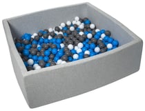 Piscine à balles pour enfant, 20x120 cm, Aire de jeu + 600 balles blanc, bleu, gris