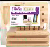 Set Accessoires de bureau en bois