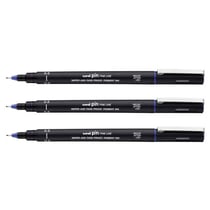 Lot de 3 feutres techniques UNI-BALL PIN 03200 B pointe calibrée 0,3 mm bleu