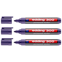 Lot de 3 marqueurs permanents pointe ronde 1,5-3 mm - EDDING 300 - Violet