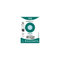 Paquet 100 fiches sous film - bristol ligné non perforé 55x74mm - Bleu ciel - x 48 - Exacompta