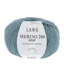 Pelote de laine à tricoter pour layette MERINO 200 BEBE - Lang Yarns 474 Bleu