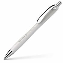 Stylo à bille - Encre bleue - Pointe large - Corps gris - Rétractable - Schneider Slider Rave