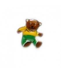 Carte de 2 boutons Ourson multi 17mm - Distrifil Multicolore