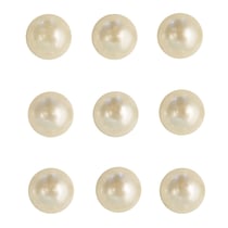 Demi-perles en plastique, autocollants, 2 mm, 160 pces, crème
