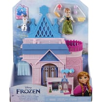 Coffret le chateau d'anna 28 cm transformable + 2 figurines - la reine des neiges - mattel - hlx02