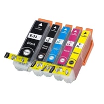 Pack de Cartouches Encre Compatibles Epson T3357 33XL Couleur Noir Cyan Magenta Jaune